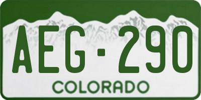 CO license plate AEG290