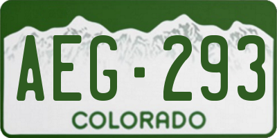 CO license plate AEG293
