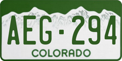 CO license plate AEG294