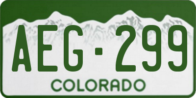 CO license plate AEG299