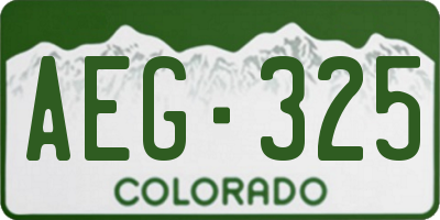 CO license plate AEG325