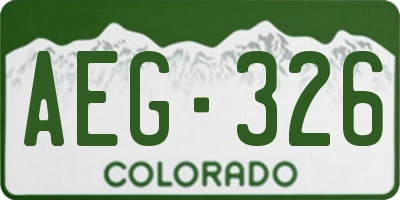 CO license plate AEG326