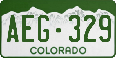 CO license plate AEG329