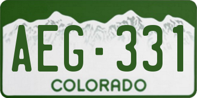 CO license plate AEG331