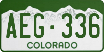 CO license plate AEG336