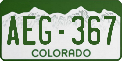 CO license plate AEG367