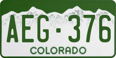 CO license plate AEG376