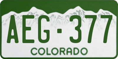 CO license plate AEG377