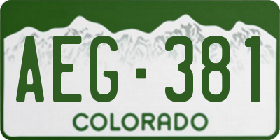CO license plate AEG381