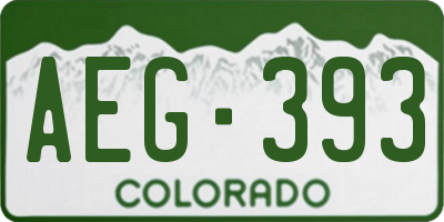 CO license plate AEG393