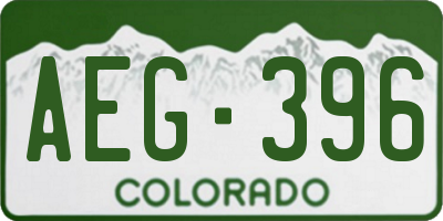 CO license plate AEG396