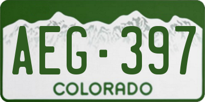 CO license plate AEG397