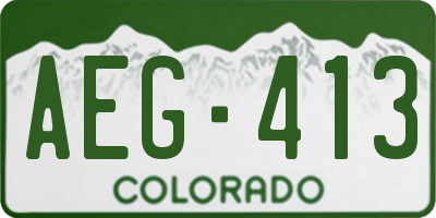 CO license plate AEG413