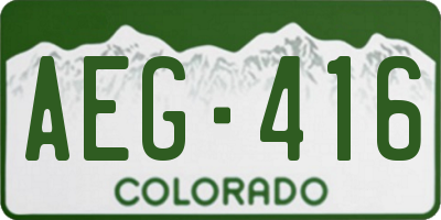 CO license plate AEG416