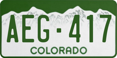 CO license plate AEG417