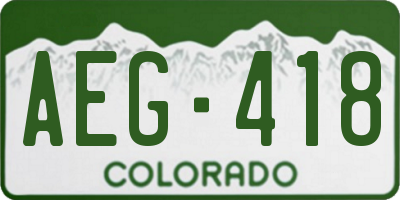 CO license plate AEG418