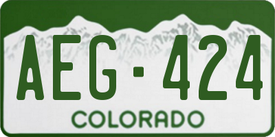 CO license plate AEG424