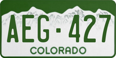 CO license plate AEG427
