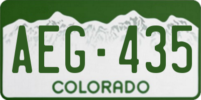 CO license plate AEG435
