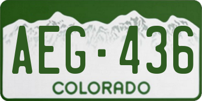 CO license plate AEG436