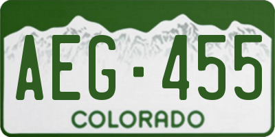 CO license plate AEG455
