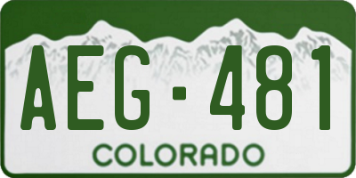 CO license plate AEG481