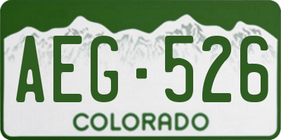 CO license plate AEG526