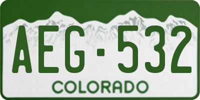 CO license plate AEG532