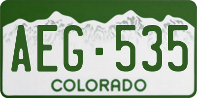 CO license plate AEG535