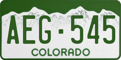 CO license plate AEG545