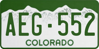 CO license plate AEG552