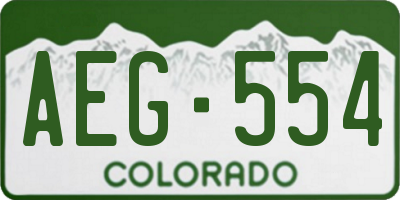 CO license plate AEG554