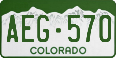 CO license plate AEG570