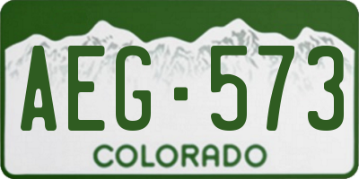 CO license plate AEG573