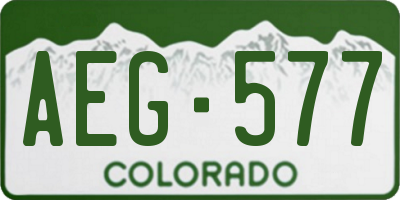 CO license plate AEG577