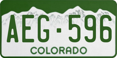 CO license plate AEG596