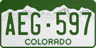 CO license plate AEG597