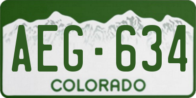 CO license plate AEG634
