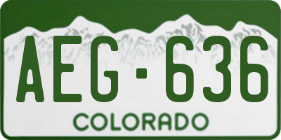 CO license plate AEG636