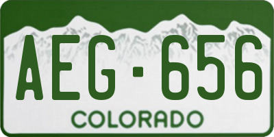 CO license plate AEG656
