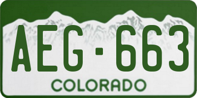 CO license plate AEG663