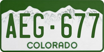 CO license plate AEG677