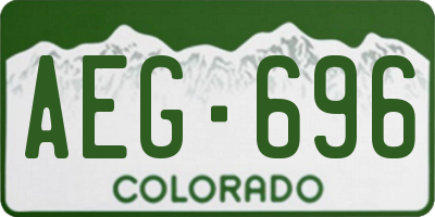 CO license plate AEG696