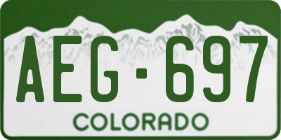 CO license plate AEG697