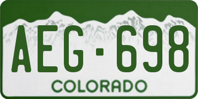 CO license plate AEG698
