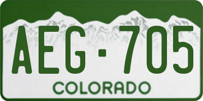 CO license plate AEG705