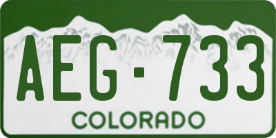 CO license plate AEG733