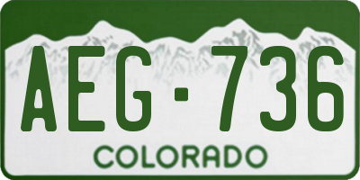 CO license plate AEG736