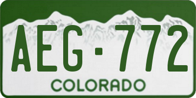 CO license plate AEG772