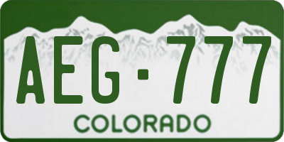 CO license plate AEG777